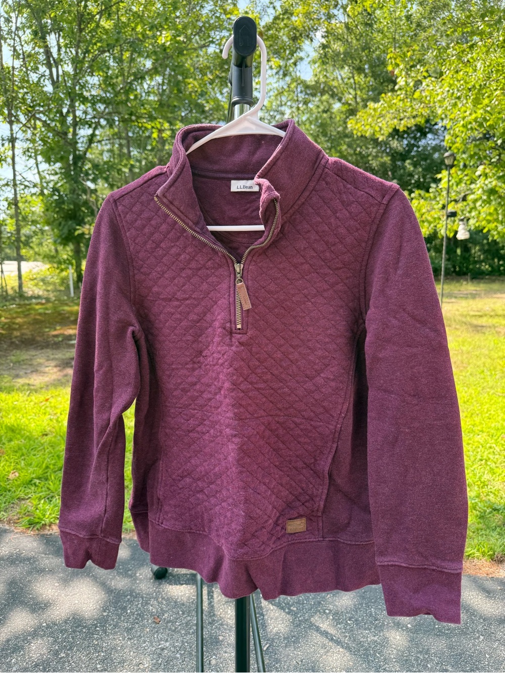 L.L. Bean Quilted Half-Zip Sweatshirt - Maroon